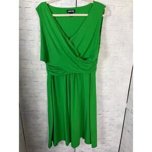 Lands’End women’s midi dress tall travel Kelly Green rouge pima Cotton plus size
